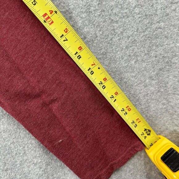 PrAna T-Shirt Womens Medium Dark Red Long Sleeve V-Neck Tee Basic Ruffle Accent - Picture 4 of 12